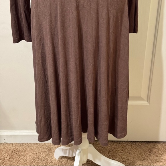 SHEIN Brown Crew Neck Long Sleeve Sheath Dress, size 2XL - Picture 3 of 7